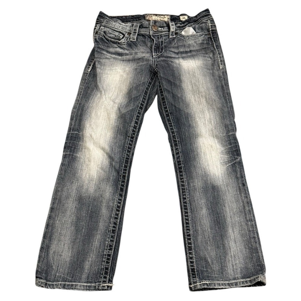 BKE Payton Bootcut Jeans Womens 28 Distressed Denim‎ Short Inseam